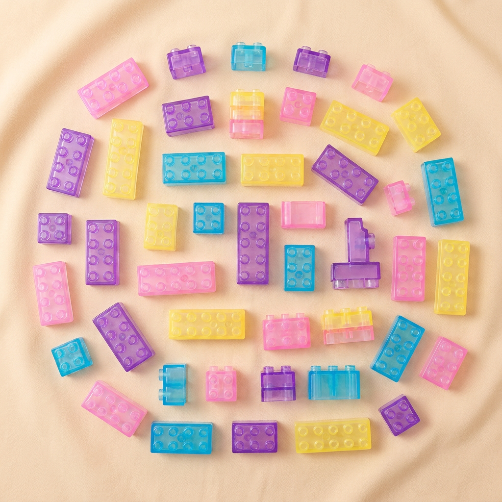 Set de 40 legos Montessori de gelatina JellyBlox translúcidos